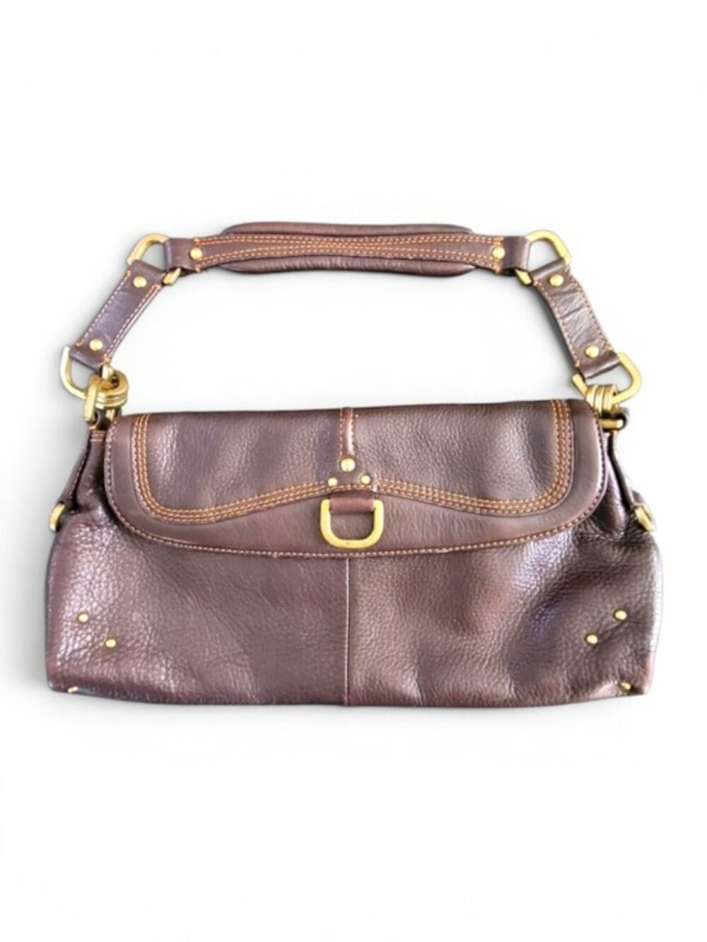 Kenneth Cole Brown Leather Shoulder Bag